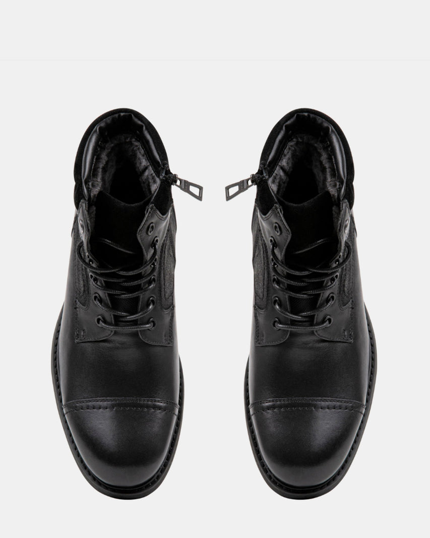 DARIN BLACK LEATHER - Men's Shoes - Steve Madden Canada