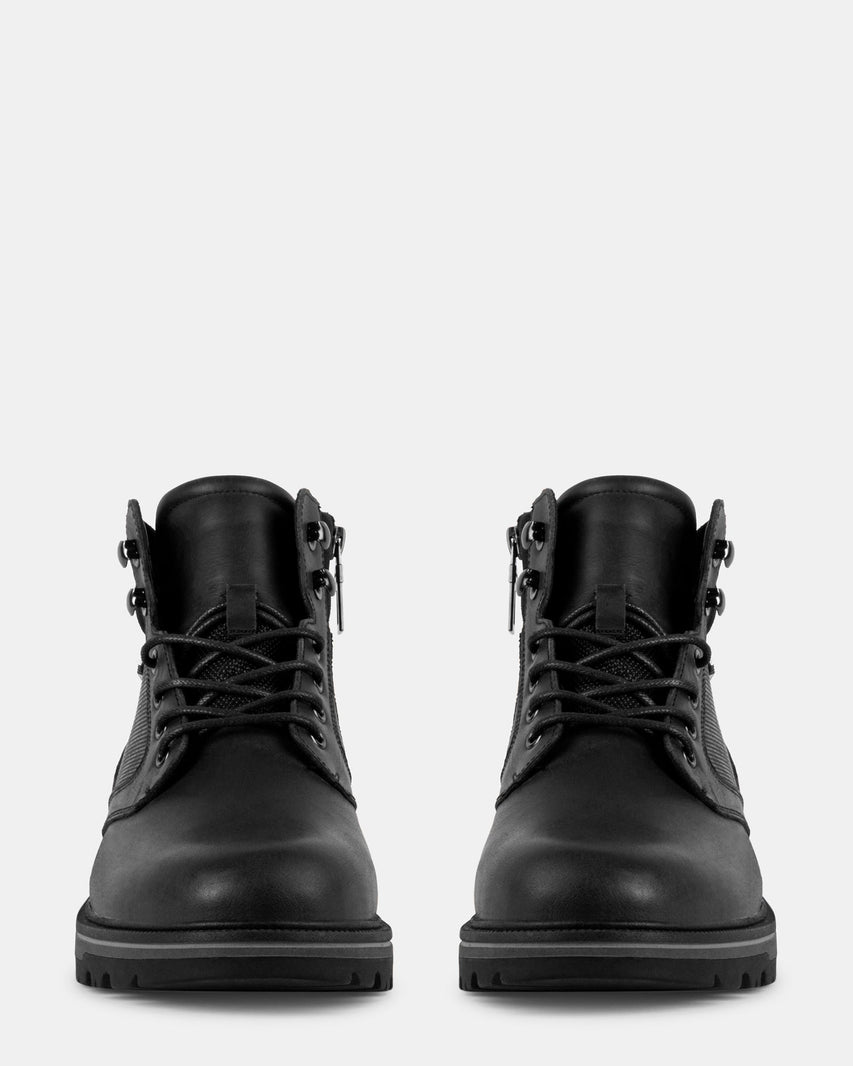 GABE BLACK LEATHER - Men's Shoes - Steve Madden Canada