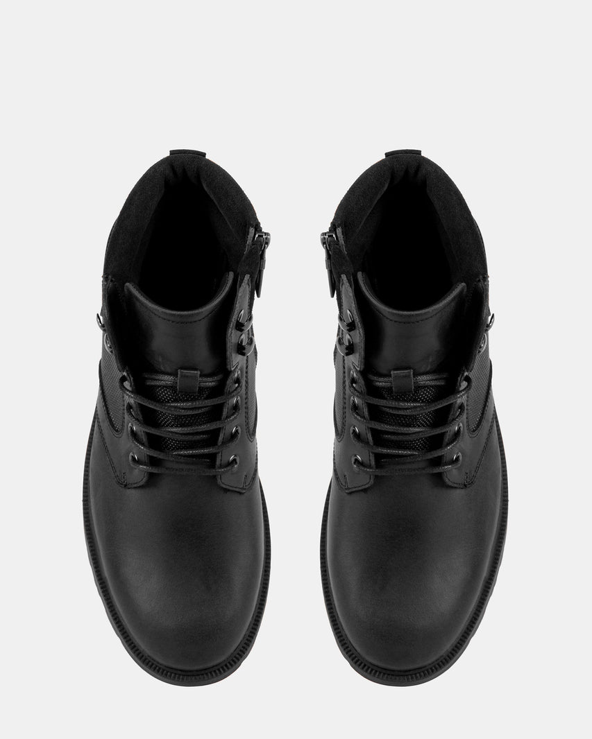 GABE BLACK LEATHER - Men's Shoes - Steve Madden Canada