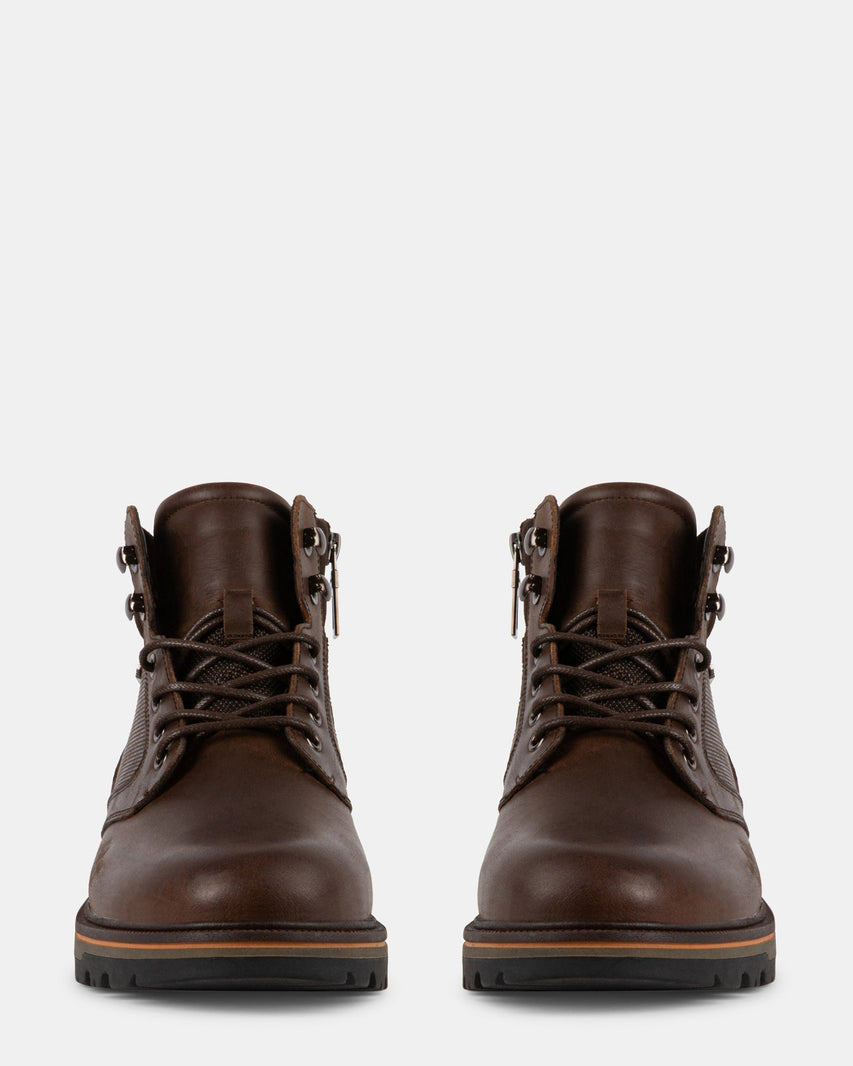 GABE BROWN LEATHER - Men's Shoes - Steve Madden Canada