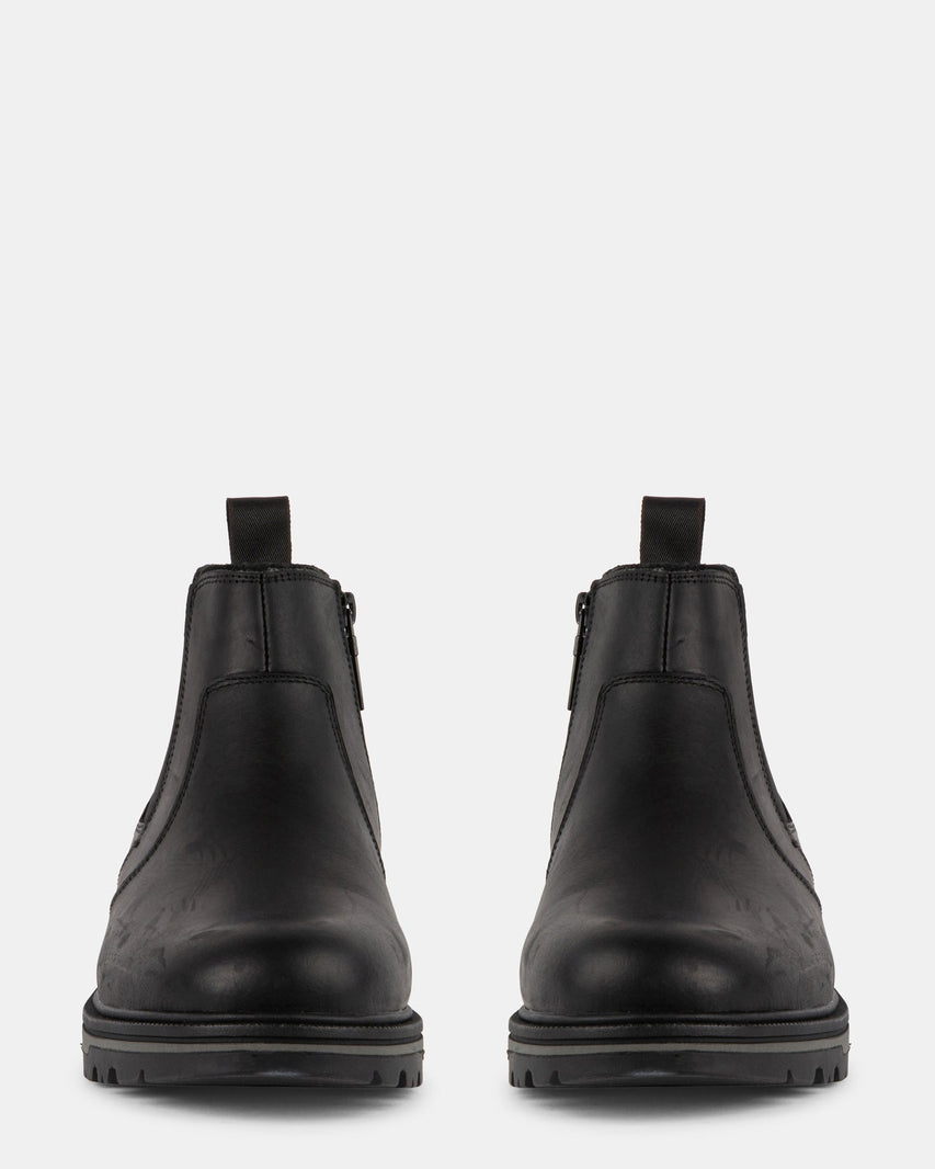 GRANT BLACK LEATHER - Men's Shoes - Steve Madden Canada