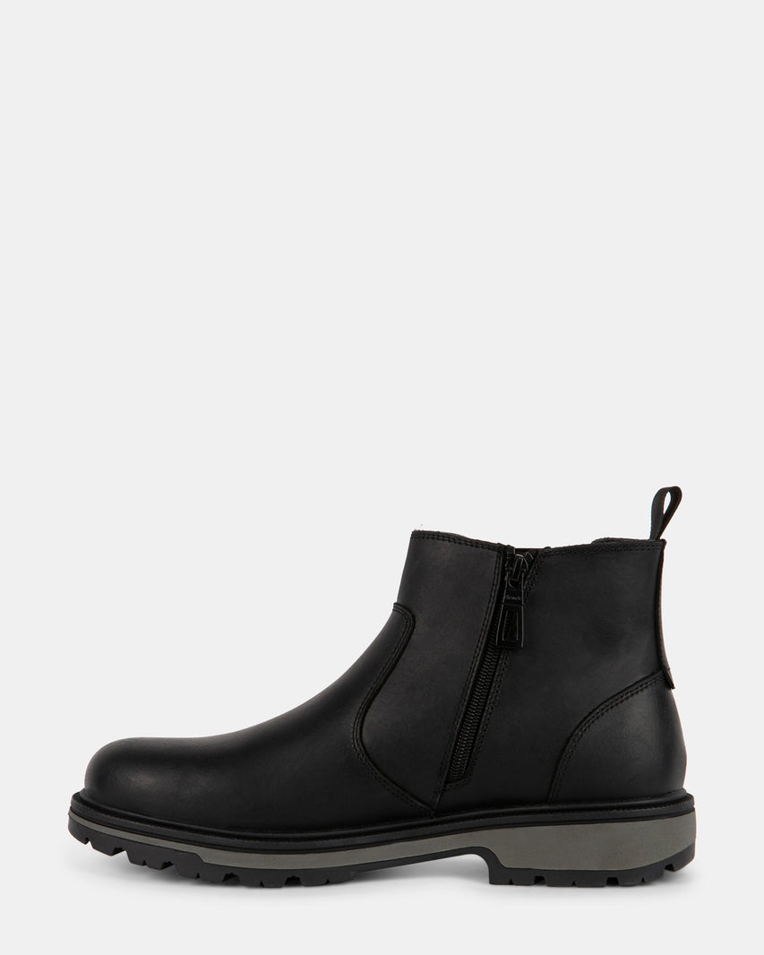 GRANT BLACK LEATHER - Men's Shoes - Steve Madden Canada