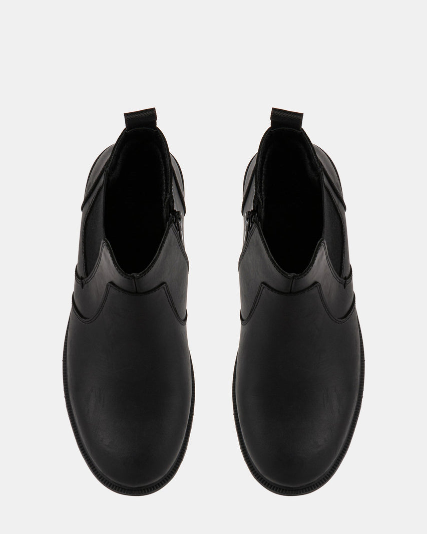 GRANT BLACK LEATHER - Men's Shoes - Steve Madden Canada