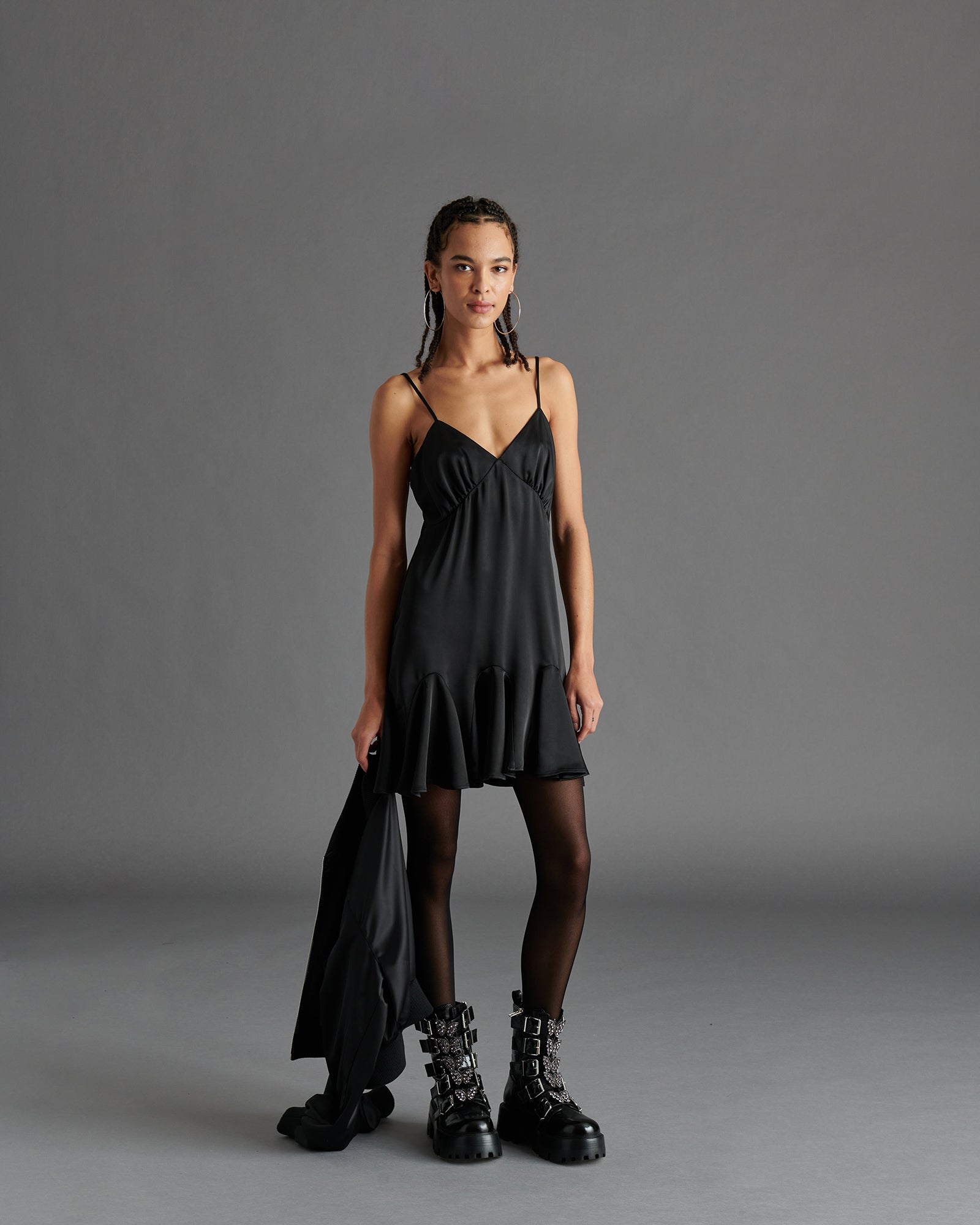 ANYA DRESS BLACK - Clothing - Steve Madden Canada