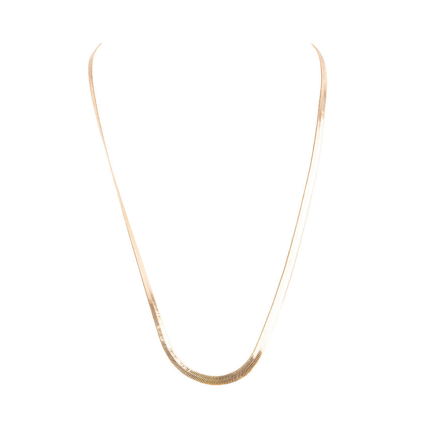 HERRINGBONE THIN CHAIN NECKLACE GOLD - Jewelry - Steve Madden Canada