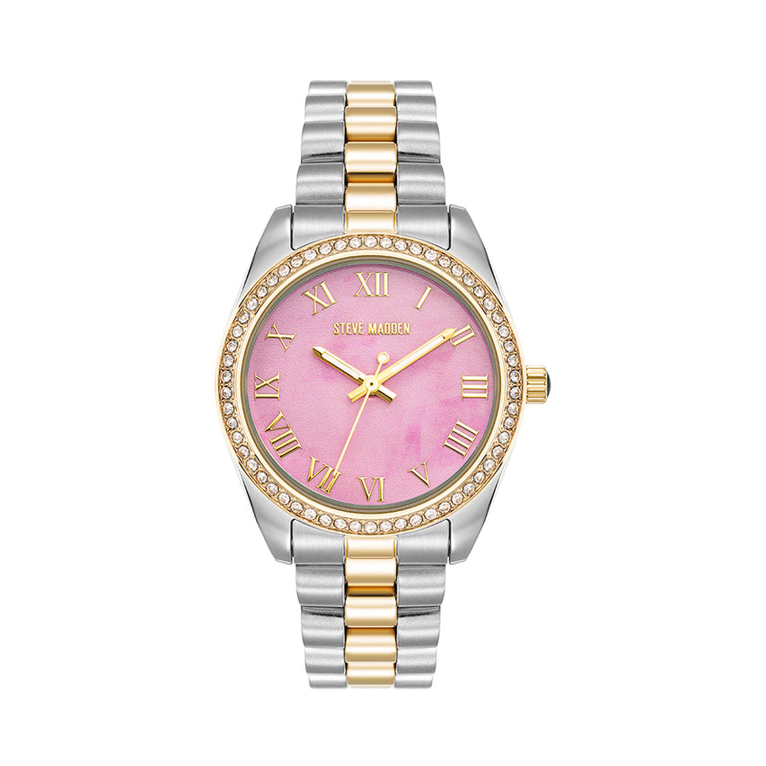 TWO TONE STATEMENT WATCH SILVER MULTI - Jewelry - Steve Madden Canada