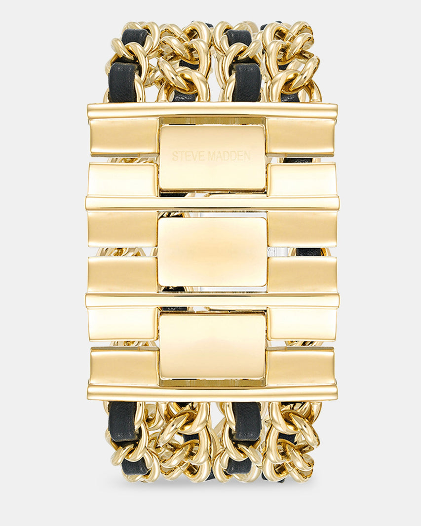 CHAIN BRACELET WATCH GOLD MULTI - Jewelry - Steve Madden Canada