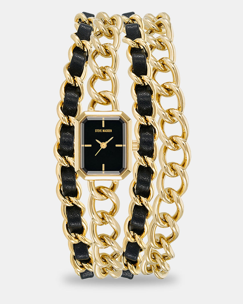 CHAIN BRACELET WATCH GOLD MULTI - Jewelry - Steve Madden Canada
