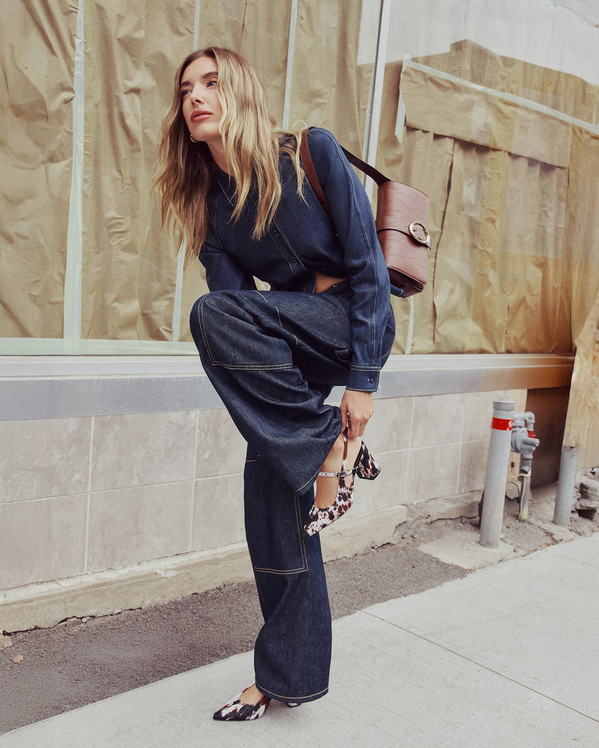 TESSIE TOP DARK BLUE DENIM - Clothing - Steve Madden Canada