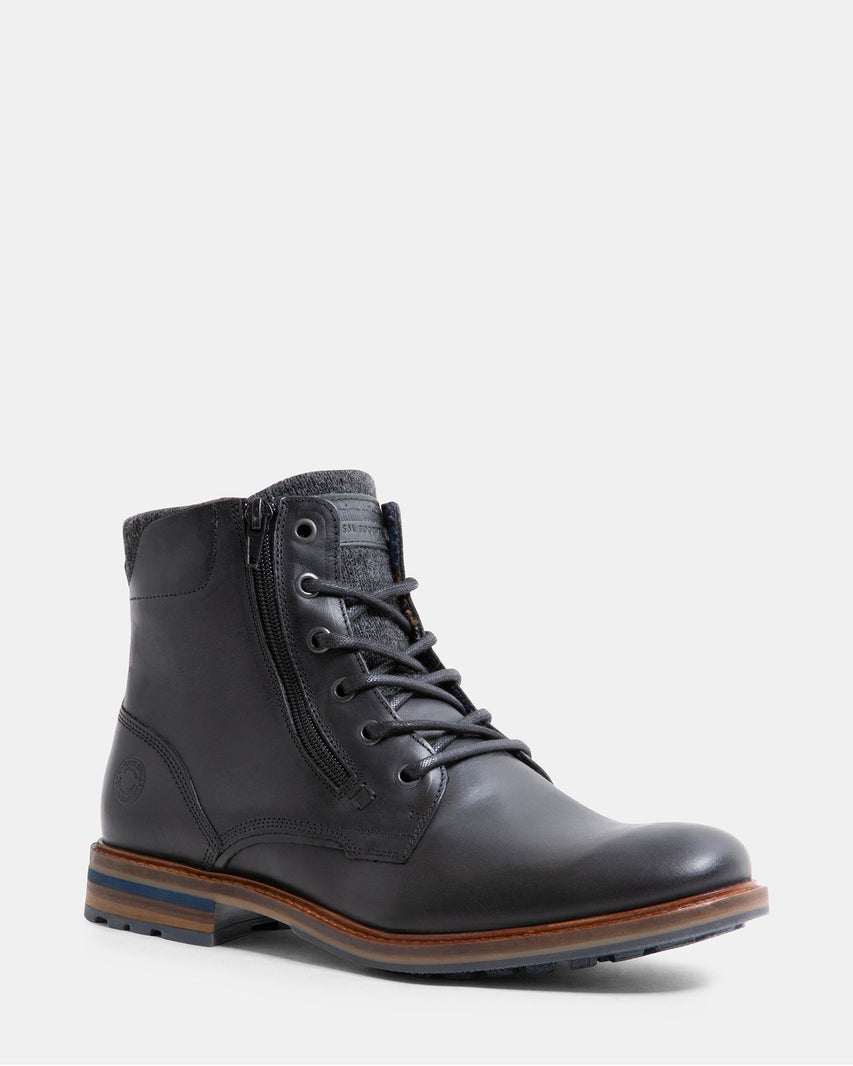 BALDWIN BLACK LEATHER - Men's Shoes - Steve Madden Canada
