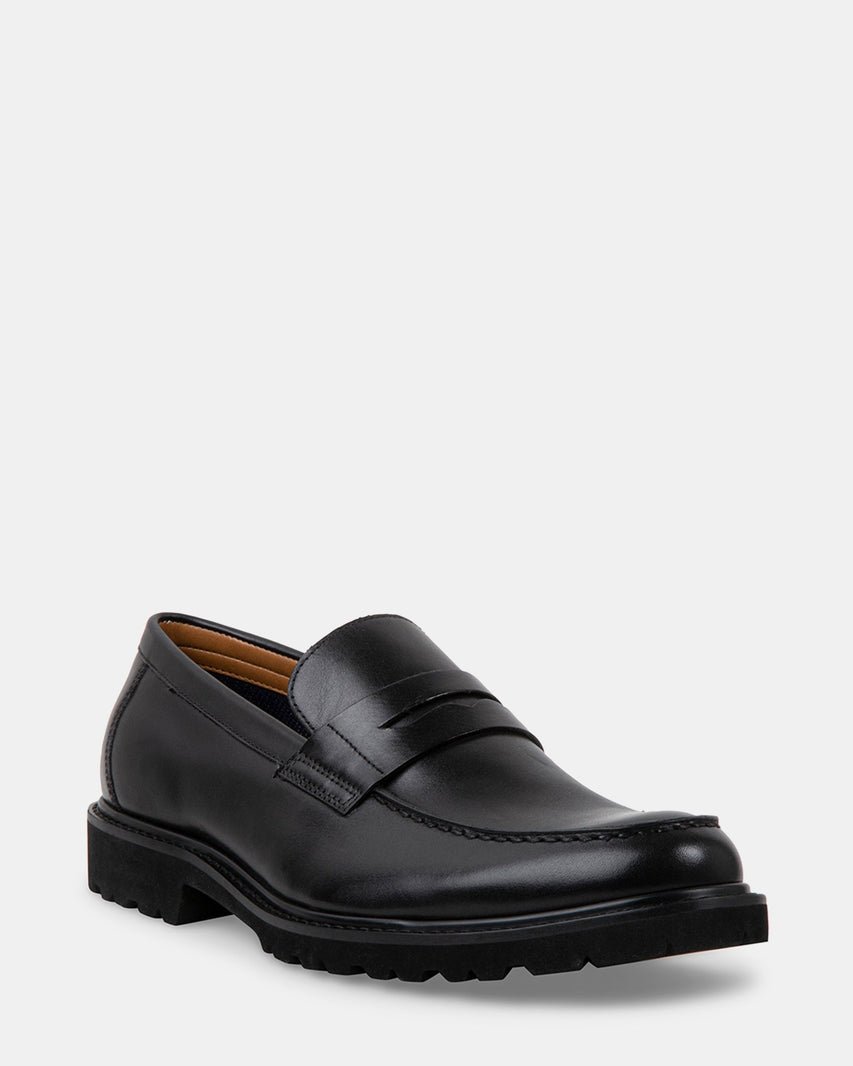 KAYVONN BLACK LEATHER - Men's Shoes - Steve Madden Canada