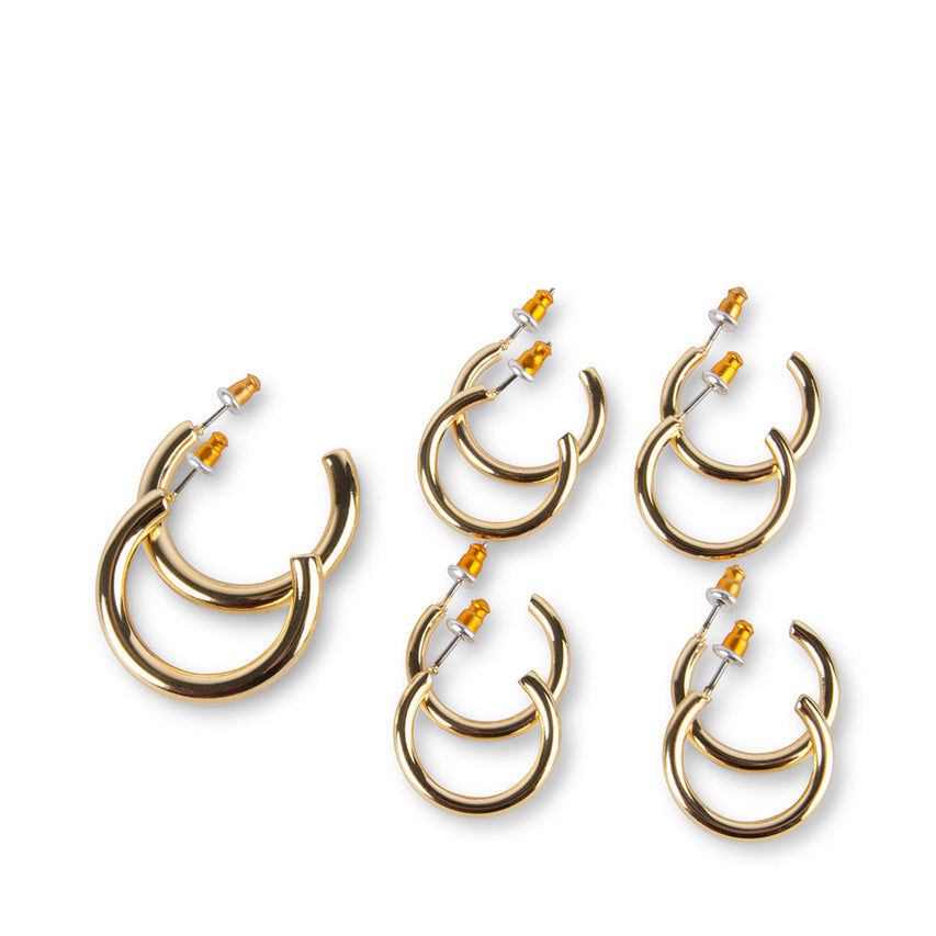 5 PIECE HOOP SET GOLD - Jewelry - Steve Madden Canada