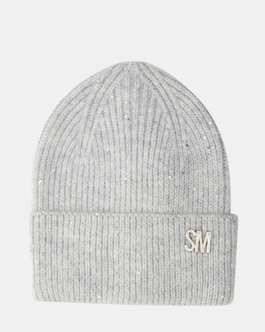 METALLIC THREAD RIB BEANIE GREY - Accessories - Steve Madden Canada