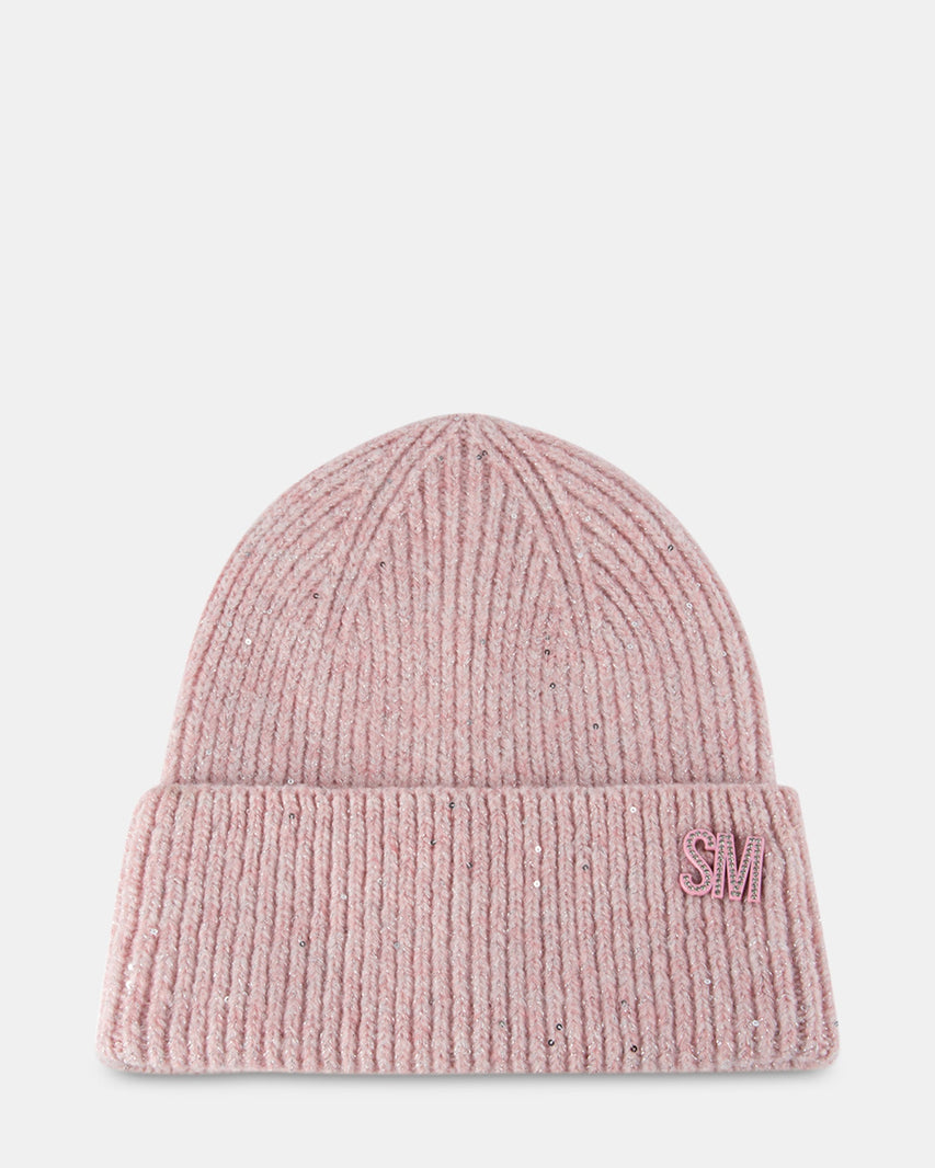 METALLIC THREAD RIB BEANIE PINK - Accessories - Steve Madden Canada