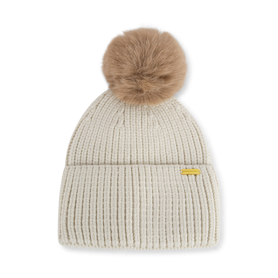 BILLIE BEANIE POM NATURAL - Accessories - Steve Madden Canada