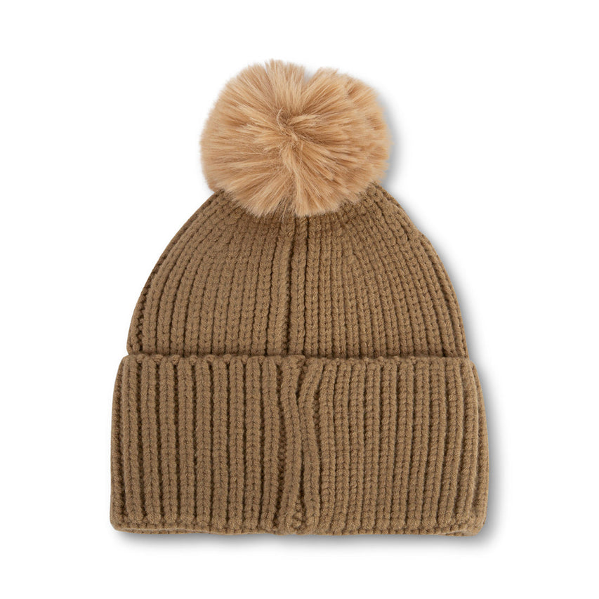 BILLIE POM BEANIE TAN - Accessories - Steve Madden Canada