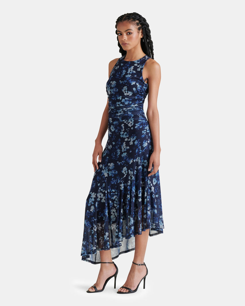 LANEY DRESS FLORAL INDIGO - Clothing - Steve Madden Canada