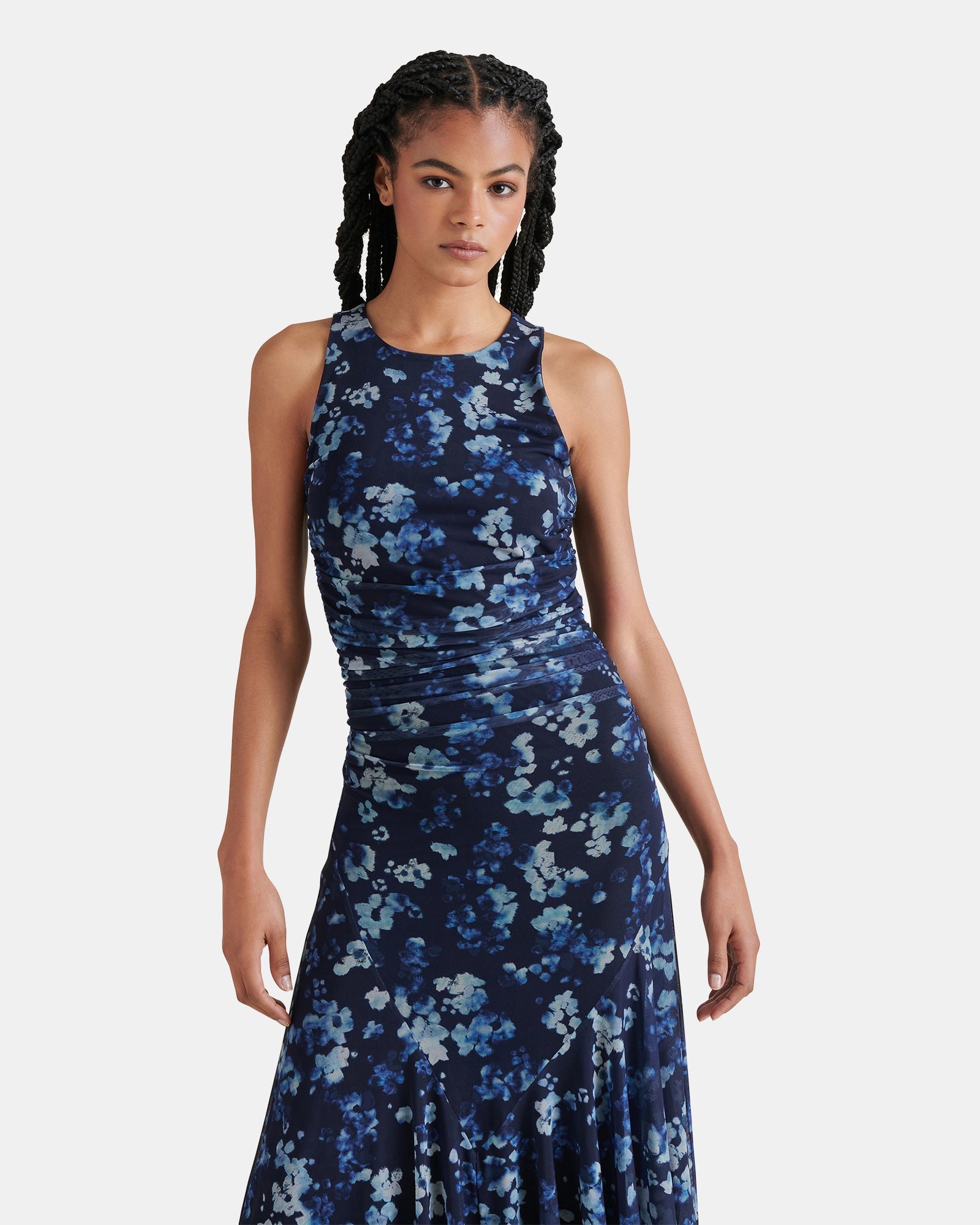 LANEY DRESS FLORAL INDIGO - Clothing - Steve Madden Canada