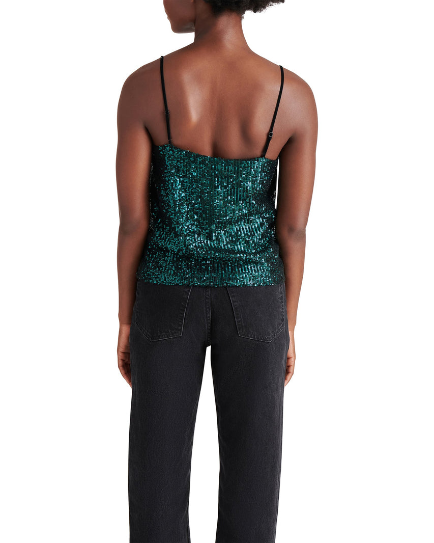 HIDE AND SEQUIN TOP TEAL - Clothing - Steve Madden Canada