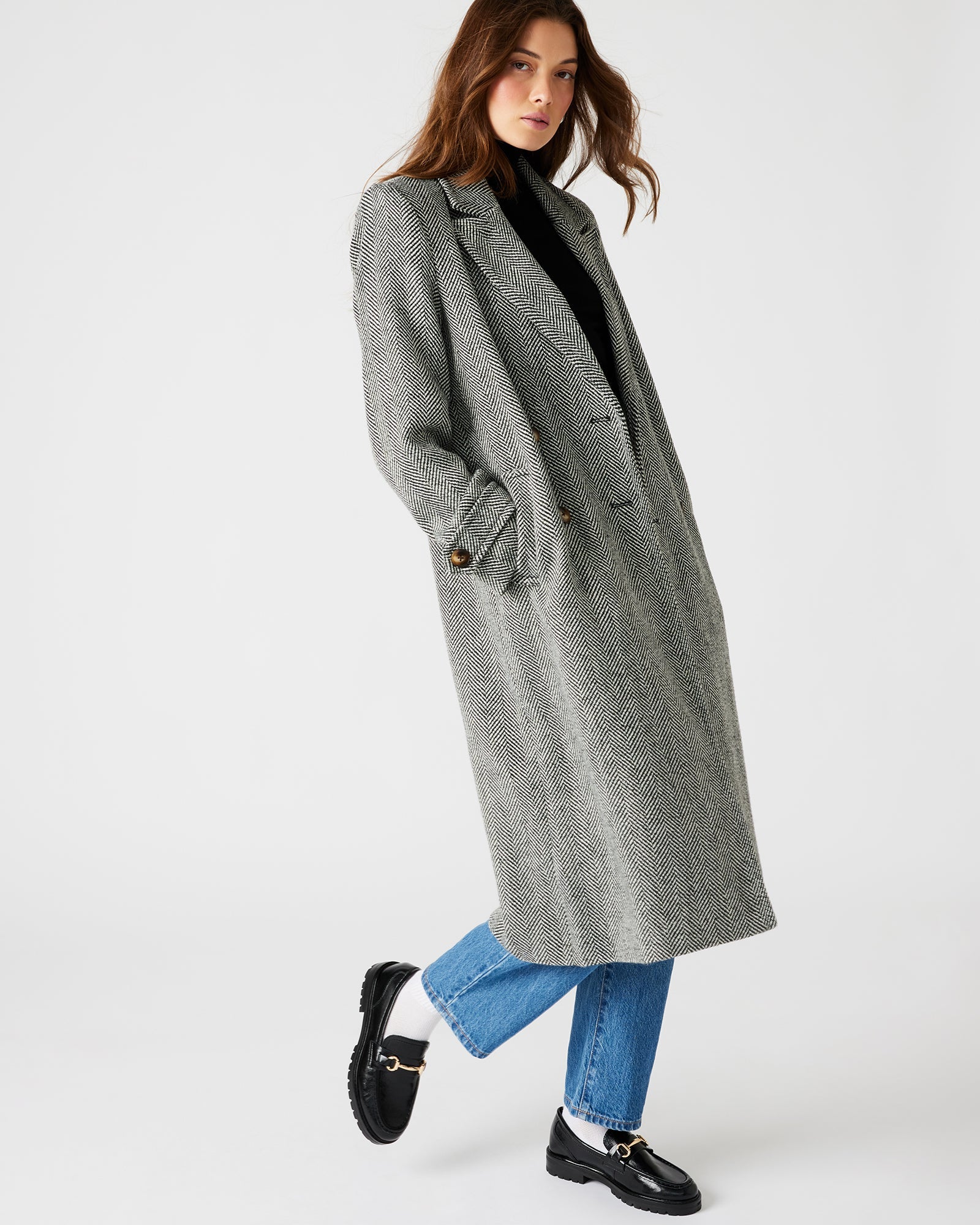 PRINCE COAT BLACK MULTI - Clothing - Steve Madden Canada