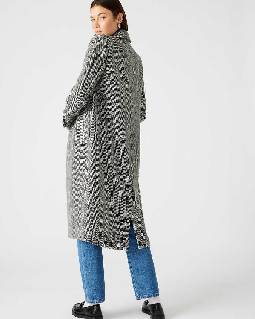 PRINCE COAT BLACK MULTI - Clothing - Steve Madden Canada