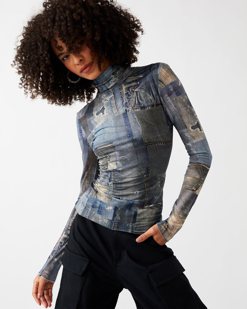 FIONA TOP DENIM - Clothing - Steve Madden Canada