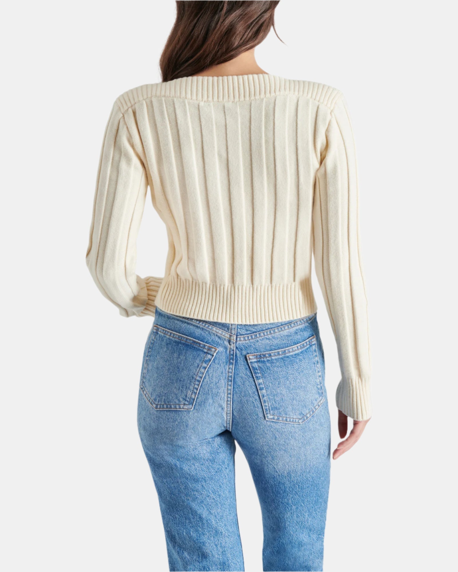 SERRA SWEATER WHITE - Clothing - Steve Madden Canada