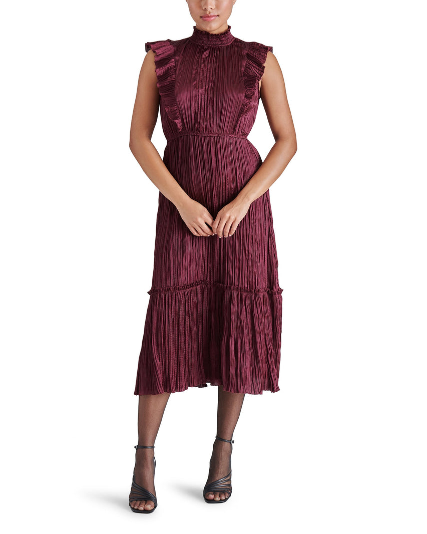 WEDNESDAY DRESS BURGUNDY - Clothing - Steve Madden Canada