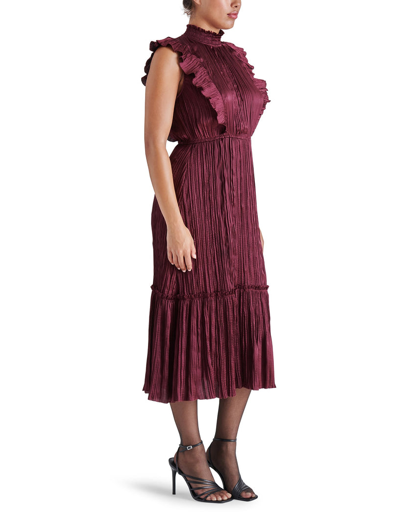 WEDNESDAY DRESS BURGUNDY - Clothing - Steve Madden Canada