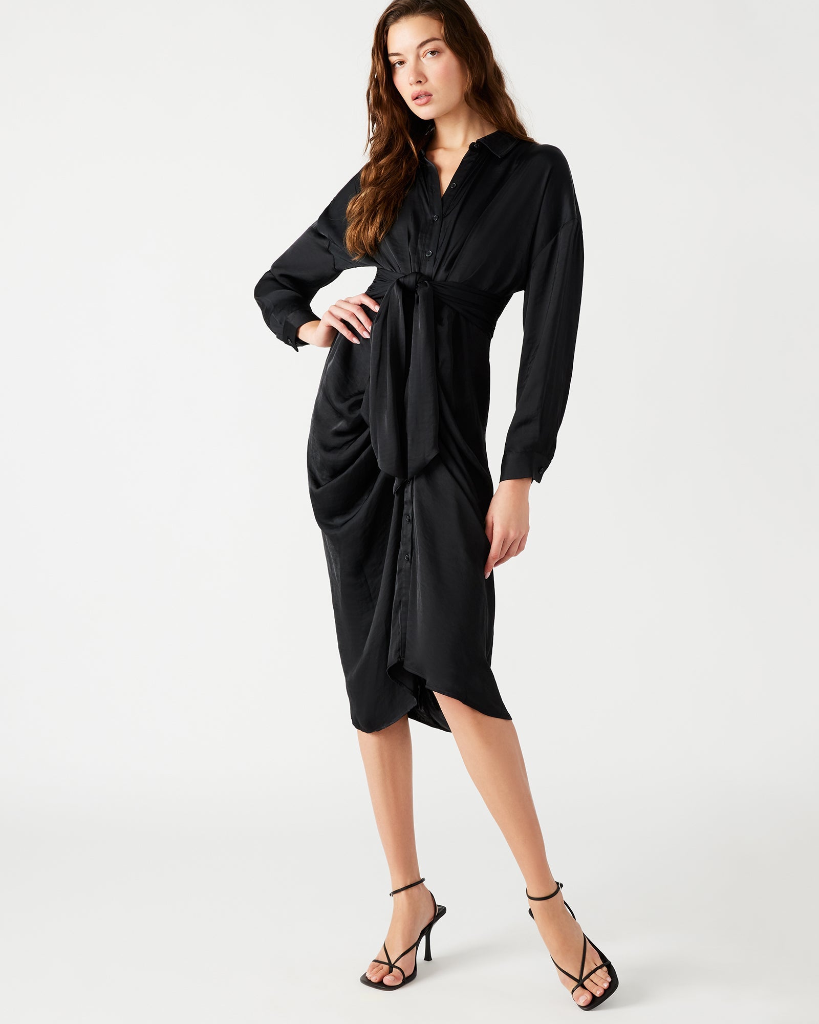 SULA DRESS BLACK - Clothing - Steve Madden Canada