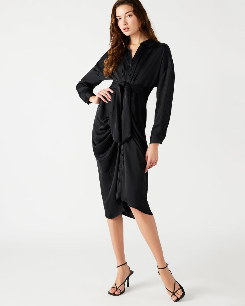 SULA DRESS BLACK - Clothing - Steve Madden Canada