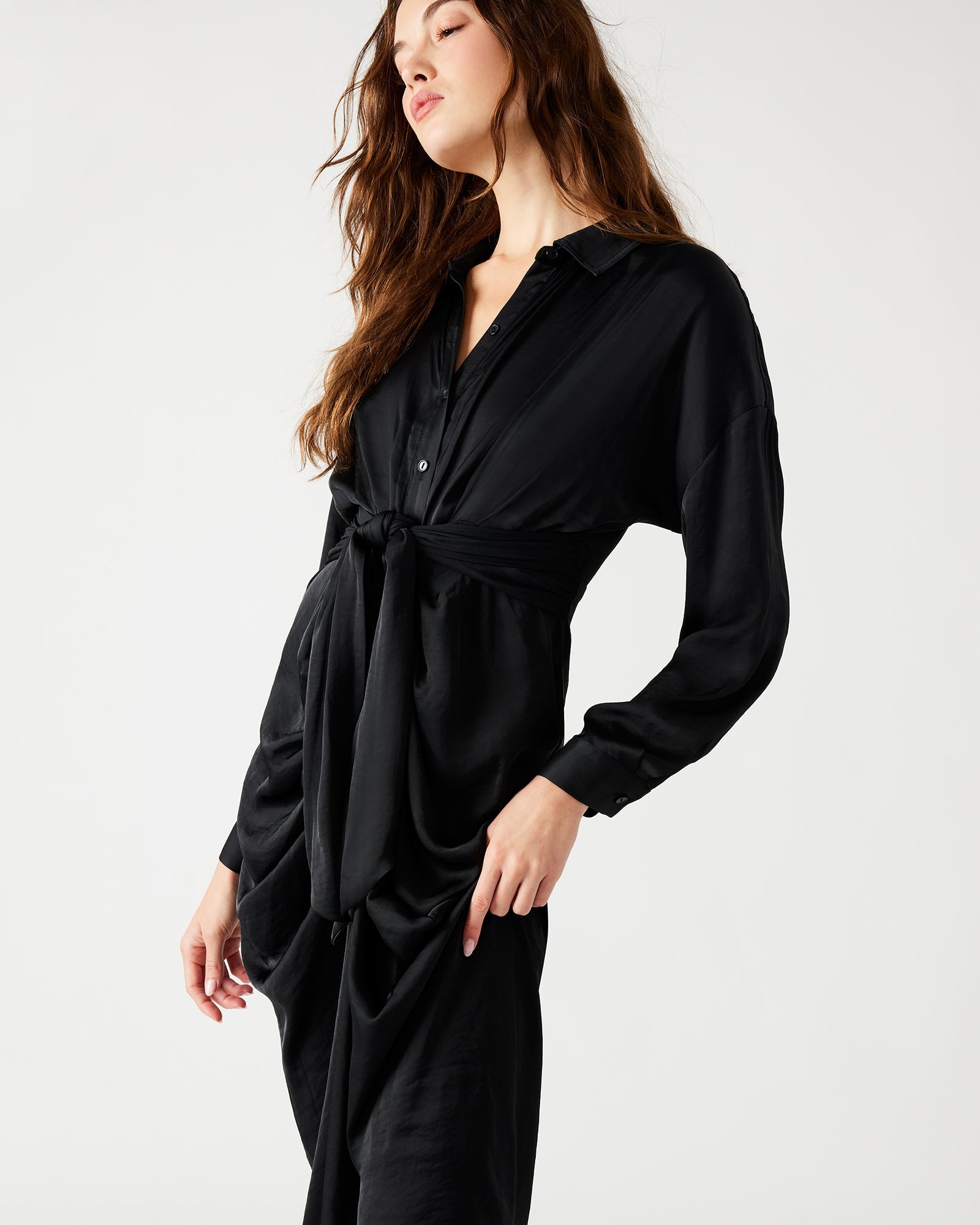 SULA DRESS BLACK - Clothing - Steve Madden Canada