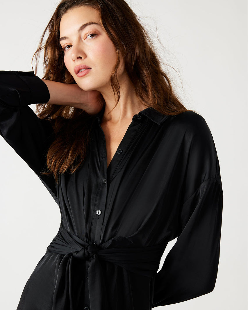 SULA DRESS BLACK - Clothing - Steve Madden Canada