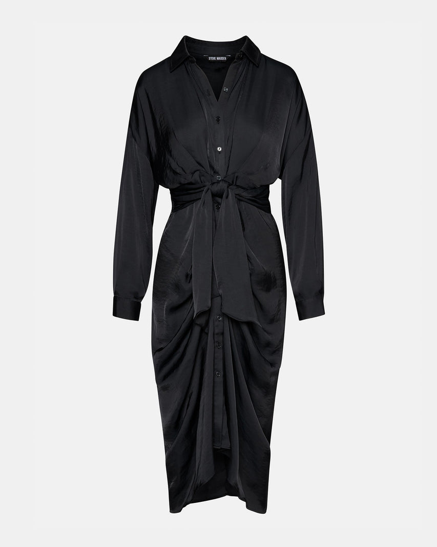 SULA DRESS BLACK - Clothing - Steve Madden Canada