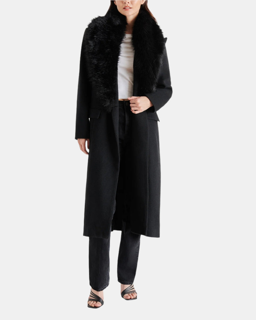 PRINCEE COAT BLACK - Clothing - Steve Madden Canada
