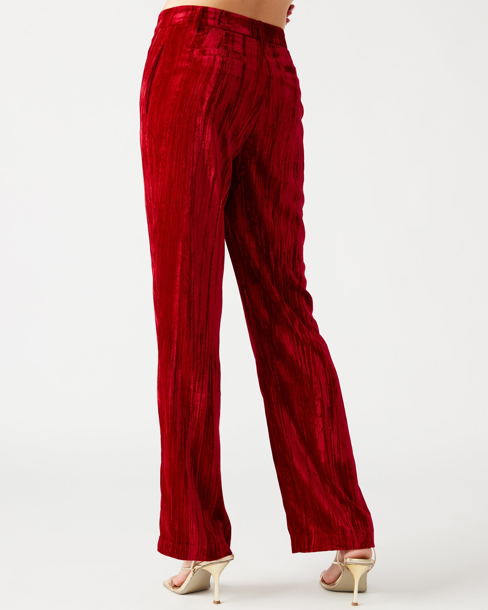 MERCER CRUSHED VELVET PANT RED - Clothing - Steve Madden Canada