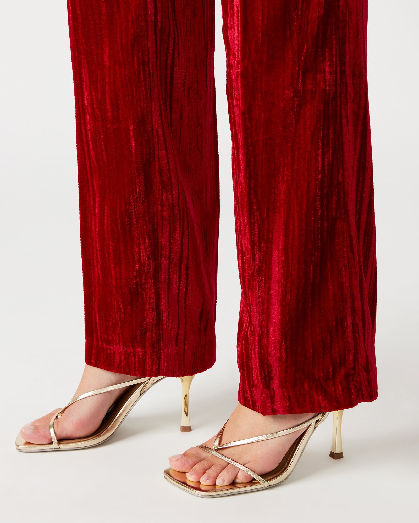 MERCER CRUSHED VELVET PANT RED - Clothing - Steve Madden Canada