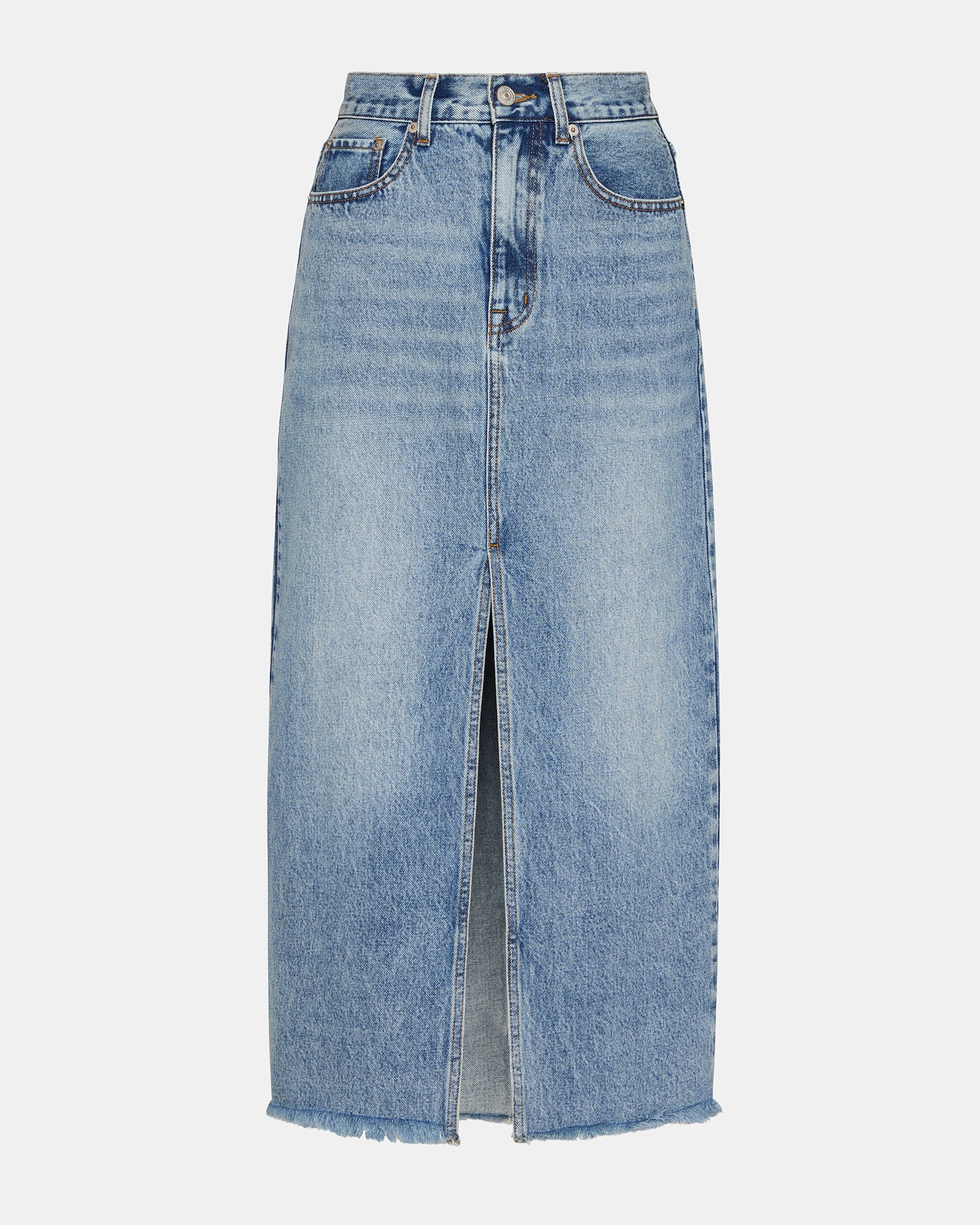 AVANI BLUE DENIM SKIRT - Clothing - Steve Madden Canada