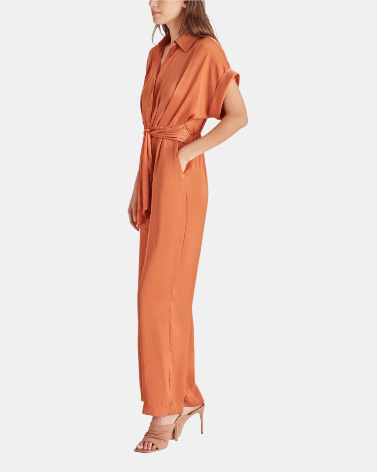 TORI JUMPSUIT BROWN MULTI - Clothing - Steve Madden Canada