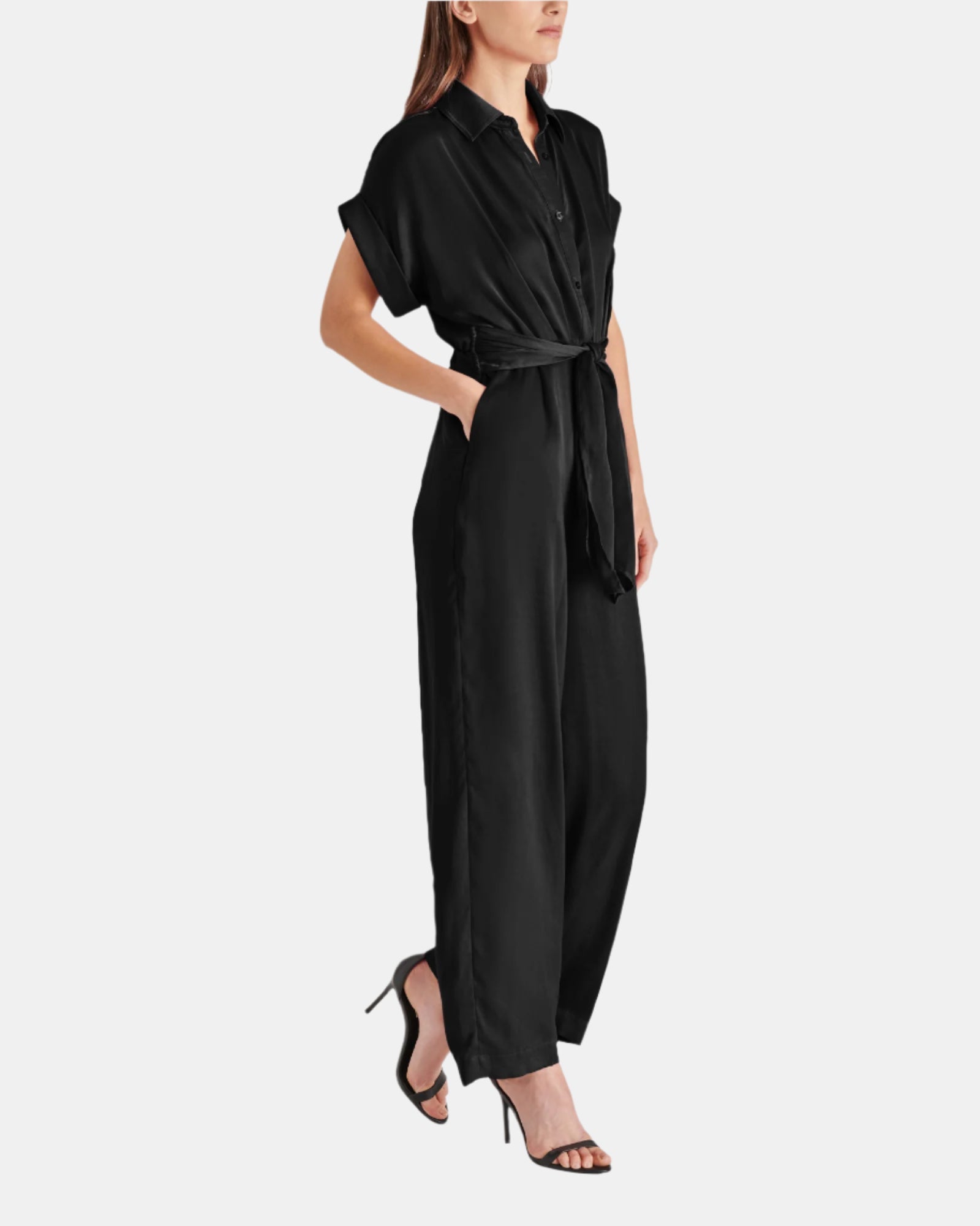 TORI JUMPSUIT BLACK - Clothing - Steve Madden Canada