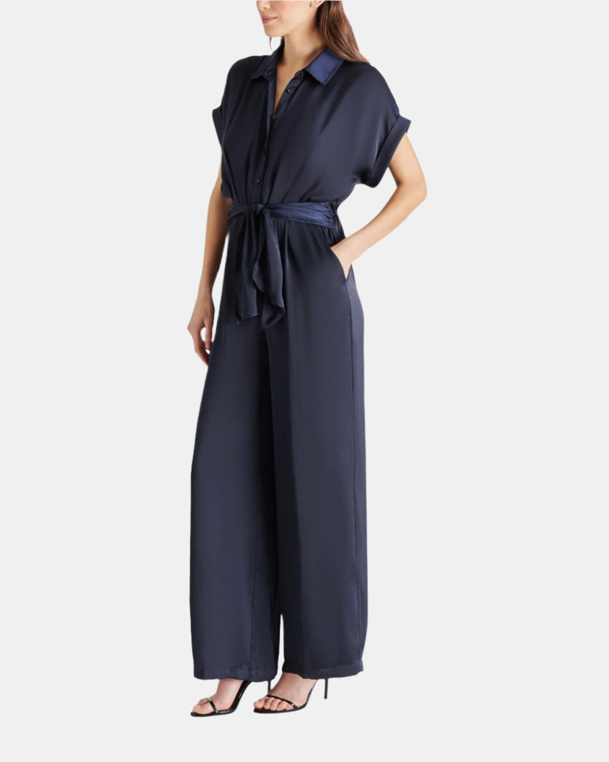 TORI JUMPSUIT NAVY - Clothing - Steve Madden Canada