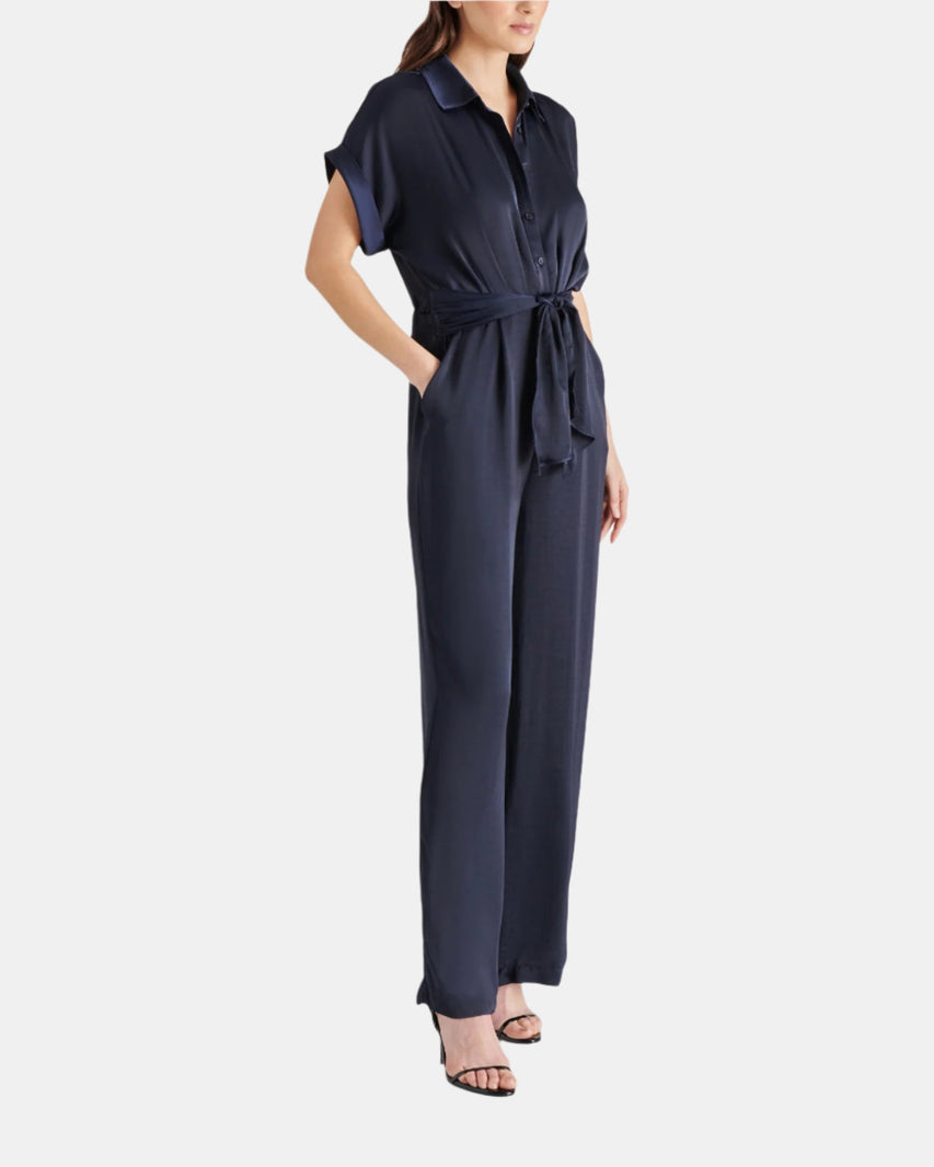 TORI JUMPSUIT NAVY - Clothing - Steve Madden Canada