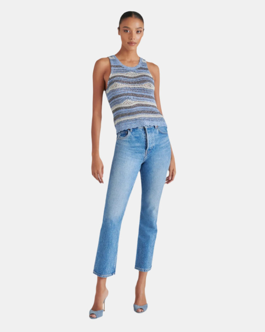 HANNAH SWEATER INDIGO - Clothing - Steve Madden Canada
