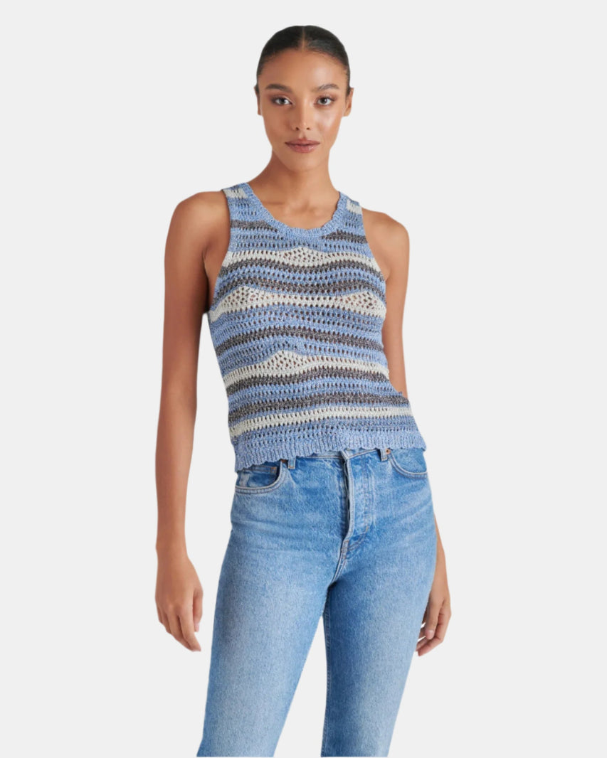 HANNAH SWEATER INDIGO - Clothing - Steve Madden Canada