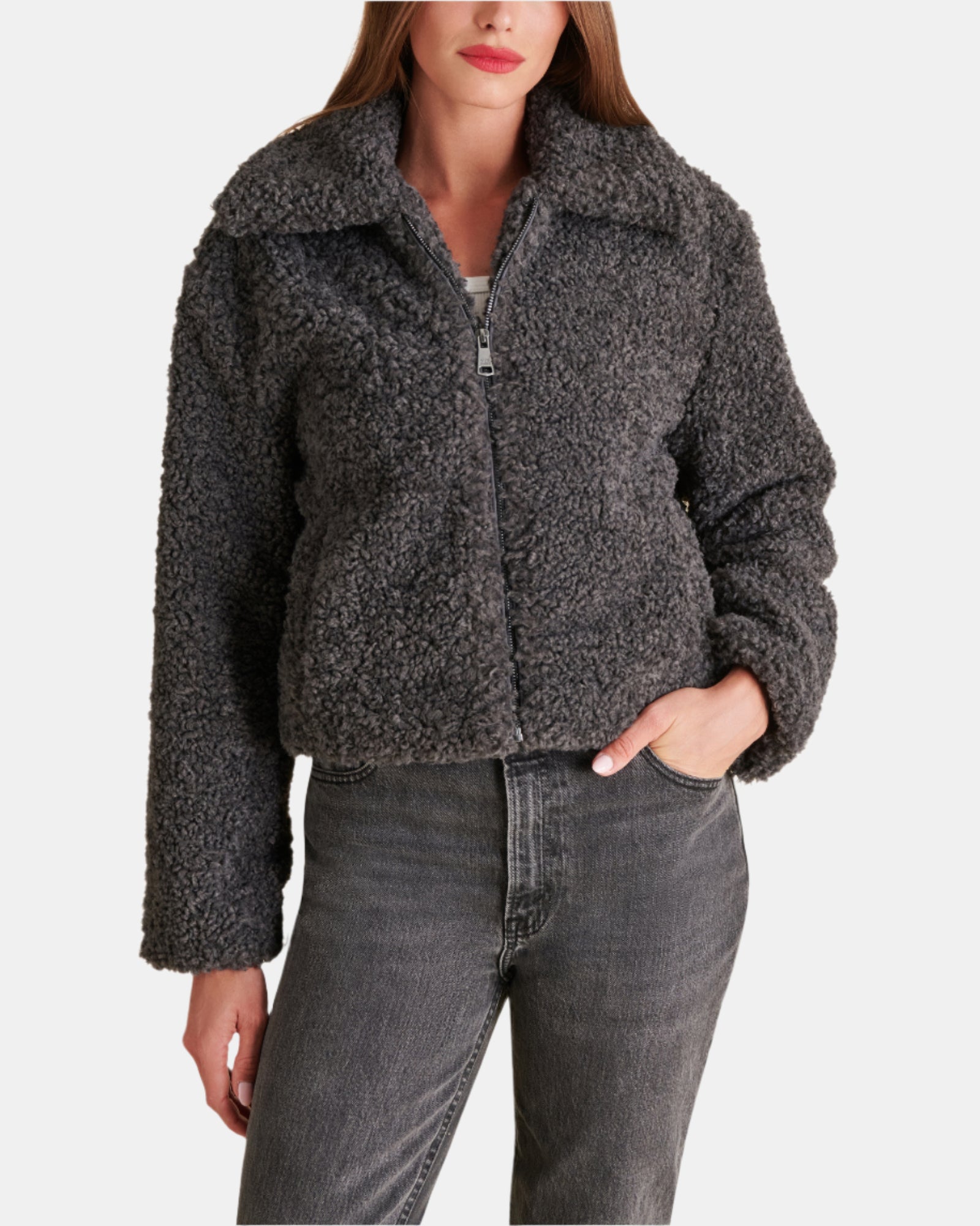 PIPPIN JACKET GREY - Clothing - Steve Madden Canada