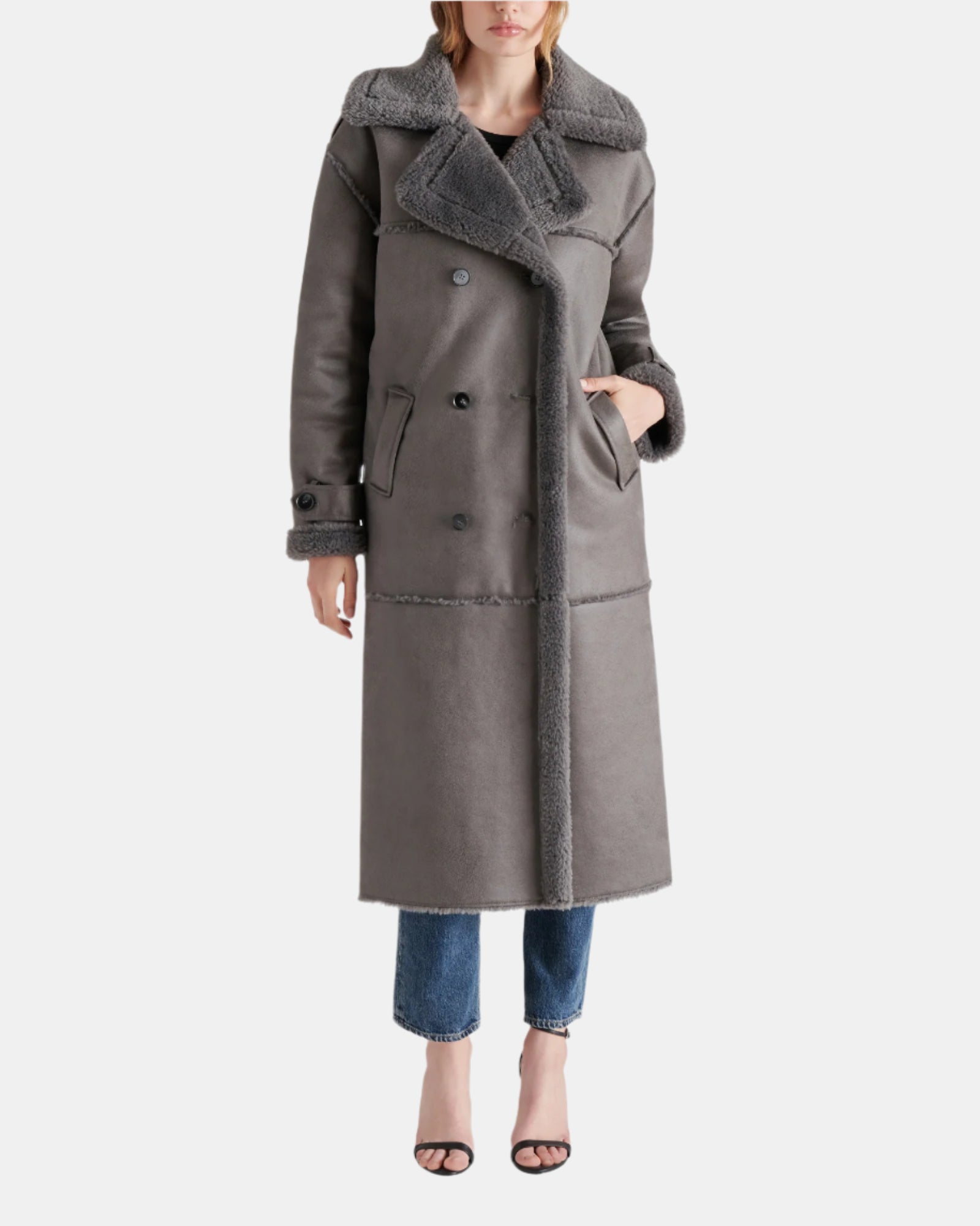 EIFFEL COAT GREY - Clothing - Steve Madden Canada