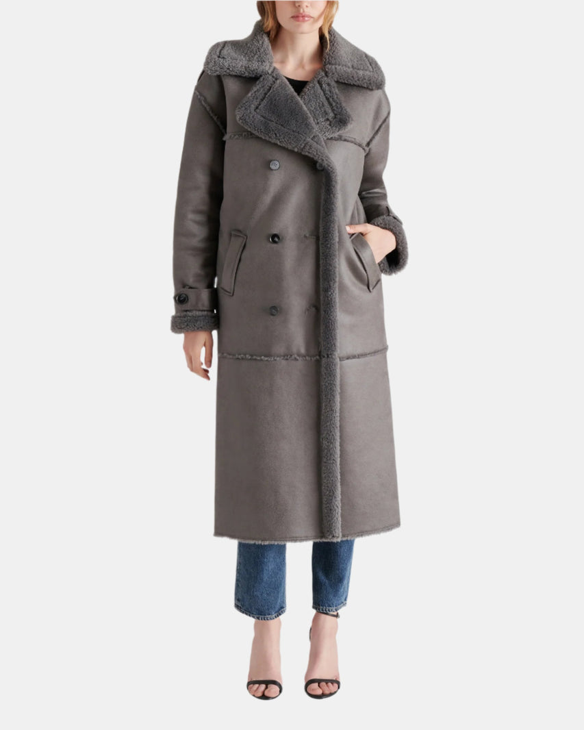 EIFFEL COAT GREY - Clothing - Steve Madden Canada