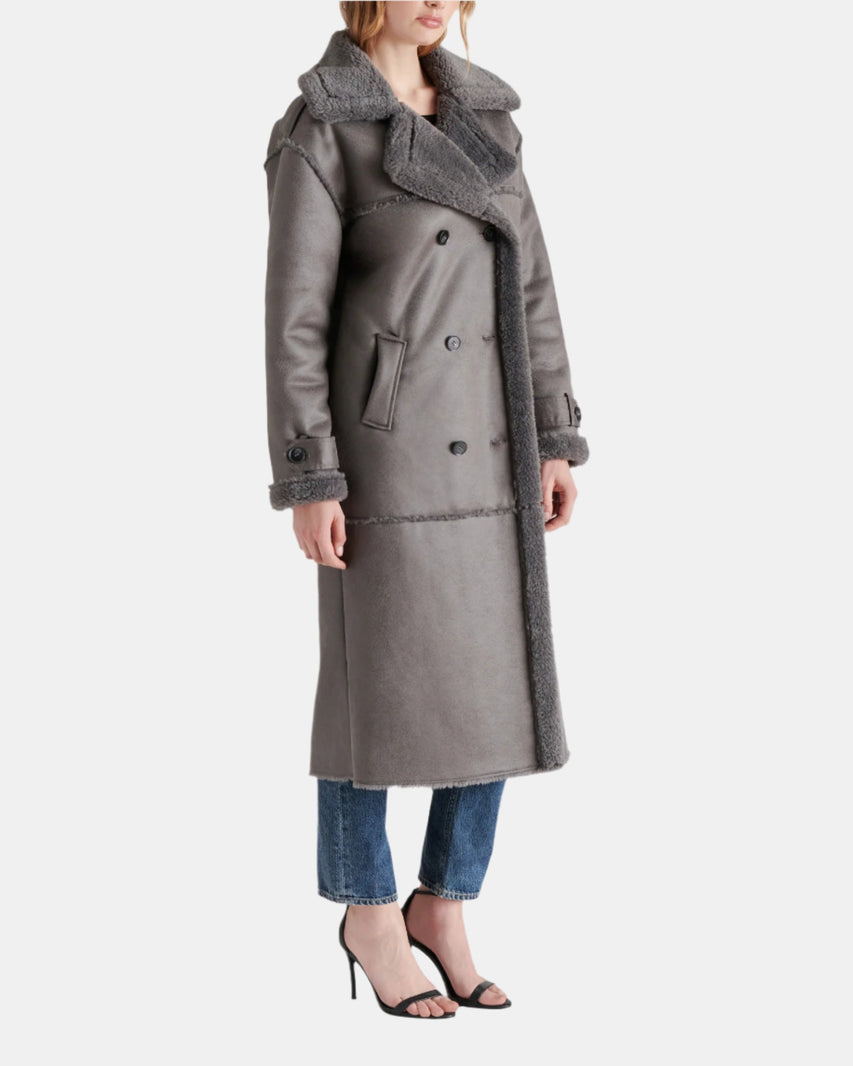 EIFFEL COAT GREY - Clothing - Steve Madden Canada