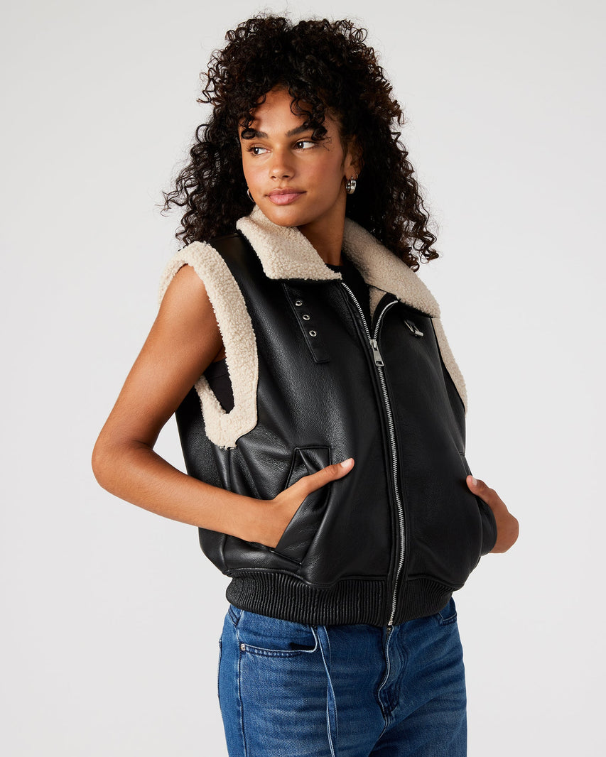AVI VEST BLACK - Clothing - Steve Madden Canada