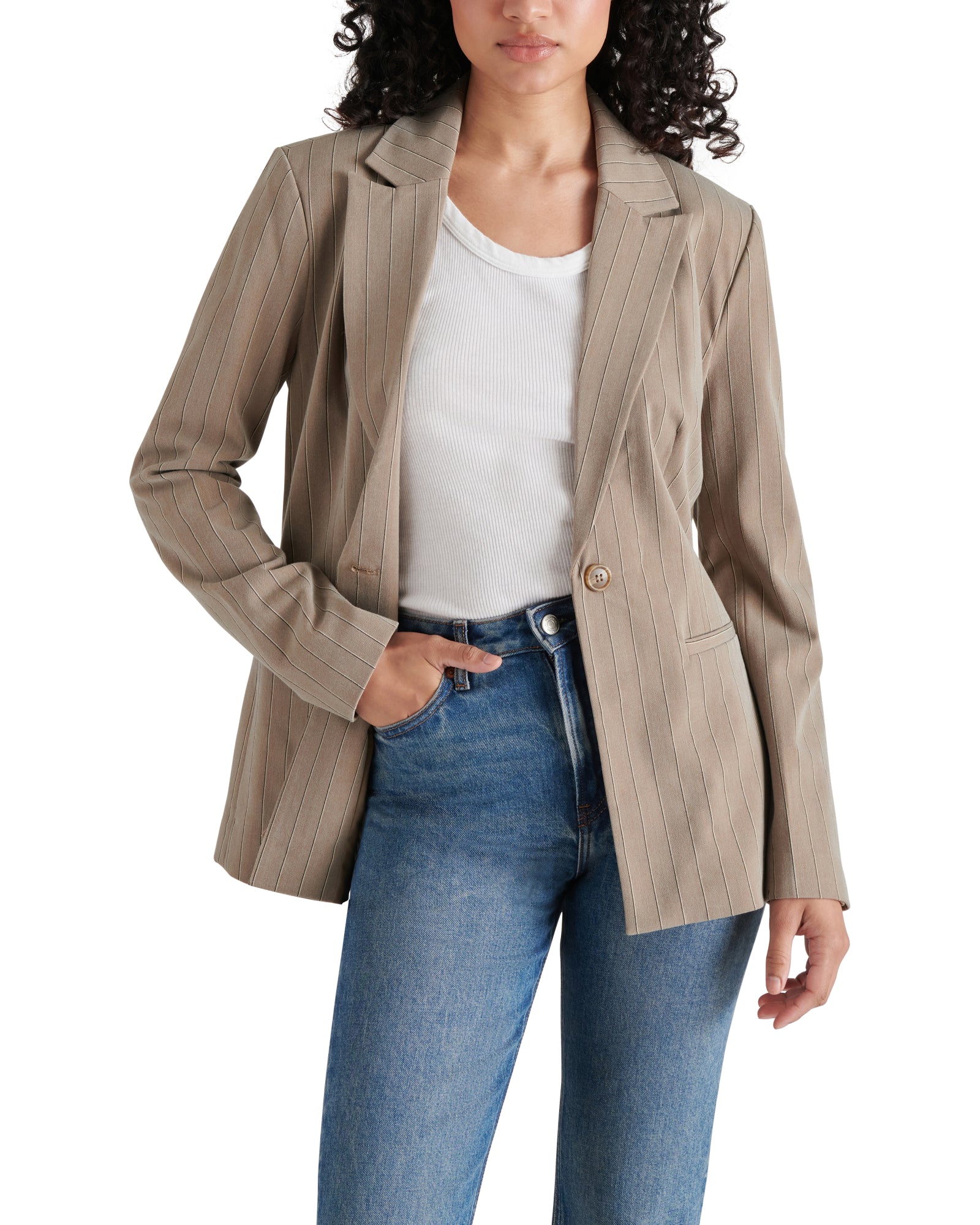 HARLOW BLAZER BROWN - Clothing - Steve Madden Canada